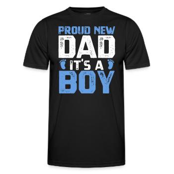 Stolzer neuer Vater It's A Boy Design Vatertag - Männer Funktions-T-Shirt - Schwarz - Vorne - AI Model Male 178 dark (178cm)