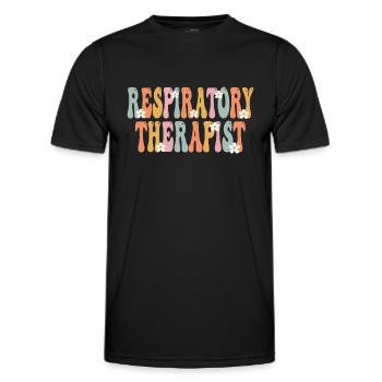 Semaine des inhalothérapeutes Journée d’appréciation Groovy - T-shirt sport Homme - noir - Devant - AI Model Male 178 dark (178cm)