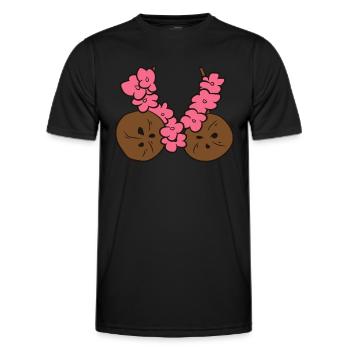 Coconut Summer Coconuts Bra - Men's Functional T-Shirt - black - Front - AI Model Male 178 dark (178cm)