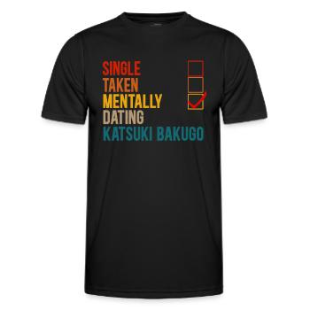 Mental Dating mit Katsuki Bakugo, nicht Single - Männer Funktions-T-Shirt - Schwarz - Vorne - AI Model Male 178 dark (178cm)