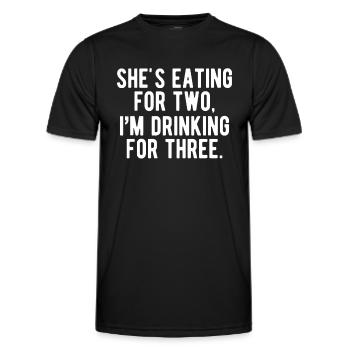 Trinken für 3 lustige neue papa vater schwangerschaft - Männer Funktions-T-Shirt - Schwarz - Vorne - AI Model Male 178 dark (178cm)