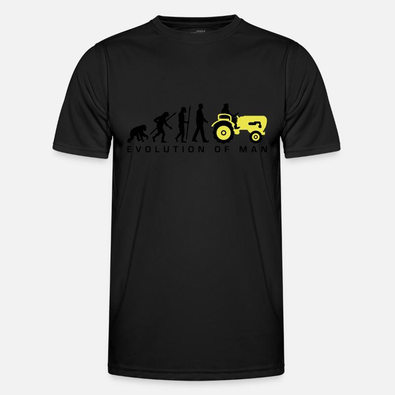 evolution_bauer_mit_traktor_032013_a_2c - Männer Funktions-T-Shirt - Schwarz