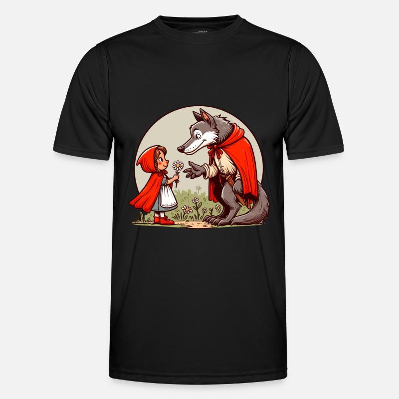 Rotkäppchen Märchen Wolf Niedlich Märchenfigur Männer Funktions-T-Shirt