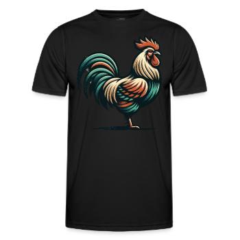 Rustic Rooster Charm - Men's Functional T-Shirt - black - Front - AI Model Male 178 dark (178cm)