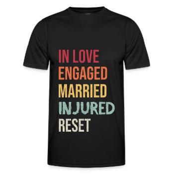Verliebt verlobt verheiratet verletzt reset - Männer Funktions-T-Shirt - Schwarz - Vorne - AI Model Male 178 dark (178cm)