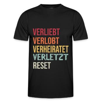 Verliebt verlobt verheiratet verletzt reset - Männer Funktions-T-Shirt - Schwarz - Vorne - AI Model Male 178 dark (178cm)