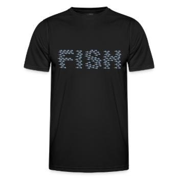 Fischschwarm / fish swarm (1c) - Men's Functional T-Shirt - black - Front - AI Model Male 178 dark (178cm)