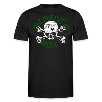 Crâne et os - Memento Mori - Vert - T-shirt sport Homme - noir - Devant - AI Model Male 178 dark (178cm)