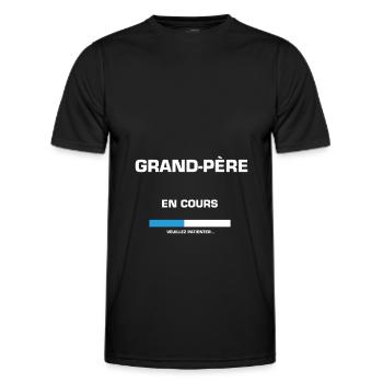 grand père en cours veuillez patienter - T-shirt sport Homme - noir - Devant - AI Model Male 178 dark (178cm)