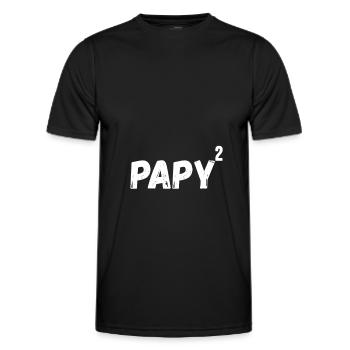 papy² - T-shirt sport Homme - noir - Devant - AI Model Male 178 dark (178cm)