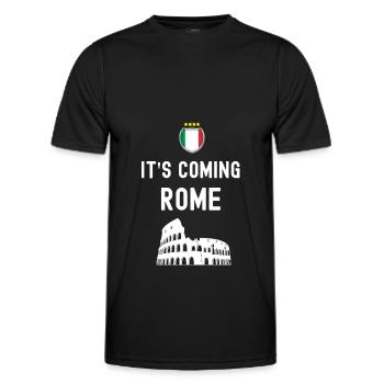 it's coming rome coloseum football europe - Men's Functional T-Shirt - black - Front - AI Model Male 178 dark (178cm)