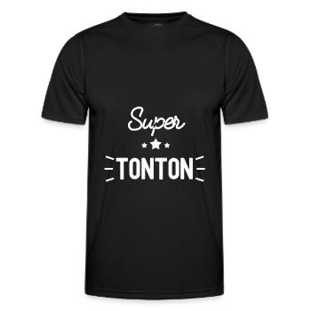 SUPER TONTON - T-shirt sport Homme - noir - Devant - AI Model Male 178 dark (178cm)