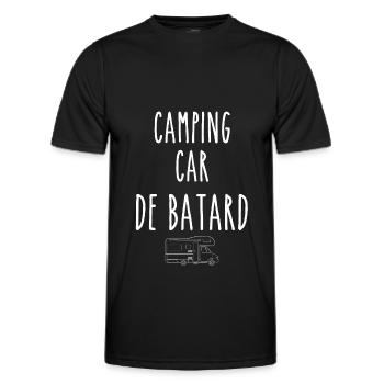 camping car de batard humour - T-shirt sport Homme - noir - Devant - AI Model Male 178 dark (178cm)