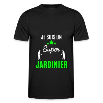 je suis un super Jardinier - T-shirt sport Homme - noir - Devant - AI Model Male 178 dark (178cm)
