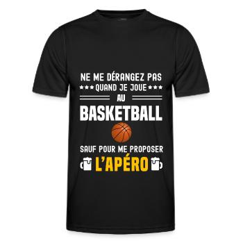basketball ne dérangez pas sauf apéro - T-shirt sport Homme - noir - Devant - AI Model Male 178 dark (178cm)