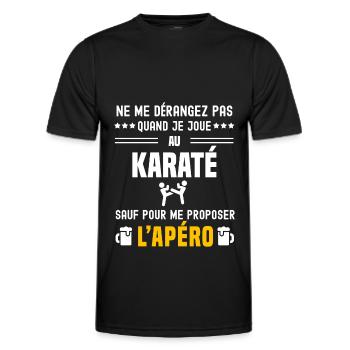 karaté art martial ne dérangez pas sauf apéro - T-shirt sport Homme - noir - Devant - AI Model Male 178 dark (178cm)