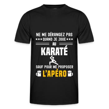 karaté combat ne dérangez pas sauf apéro - T-shirt sport Homme - noir - Devant - AI Model Male 178 dark (178cm)