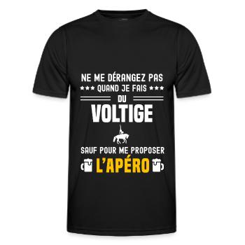 voltige ne dérangez pas sauf apéro - T-shirt sport Homme - noir - Devant - AI Model Male 178 dark (178cm)
