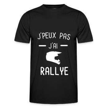 Je peux pas j'ai rallye - T-shirt sport Homme - noir - Devant - AI Model Male 178 dark (178cm)