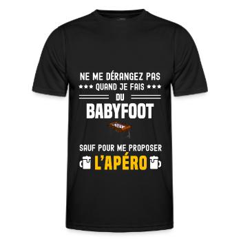 babyfoot ne dérangez pas sauf apéro - T-shirt sport Homme - noir - Devant - AI Model Male 178 dark (178cm)