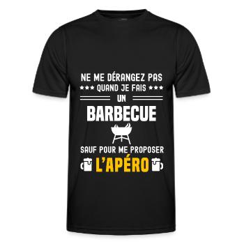 barbecue grill ne dérangez pas sauf apéro - T-shirt sport Homme - noir - Devant - AI Model Male 178 dark (178cm)