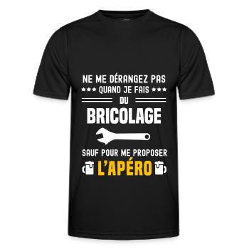 bricolage clé molette ne dérangez pas sauf apéro - T-shirt sport Homme - noir - Devant - AI Model Male 178 dark (178cm)