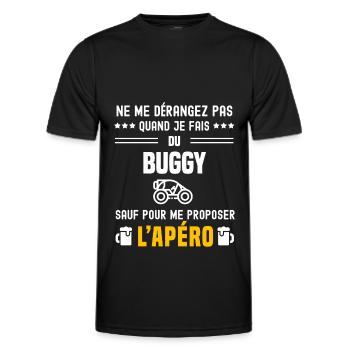 buggy ne dérangez pas sauf apéro - T-shirt sport Homme - noir - Devant - AI Model Male 178 dark (178cm)
