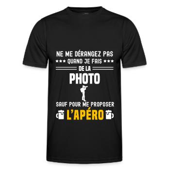 photo ne dérangez pas sauf apéro - T-shirt sport Homme - noir - Devant - AI Model Male 178 dark (178cm)