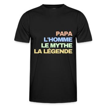 papa l'homme le mythe la légende - T-shirt sport Homme - noir - Devant - AI Model Male 178 dark (178cm)