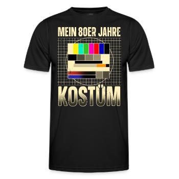 Mein 80er Jahre Kostüm Testbild Sendepause - Männer Funktions-T-Shirt - Schwarz - Vorne - AI Model Male 178 dark (178cm)