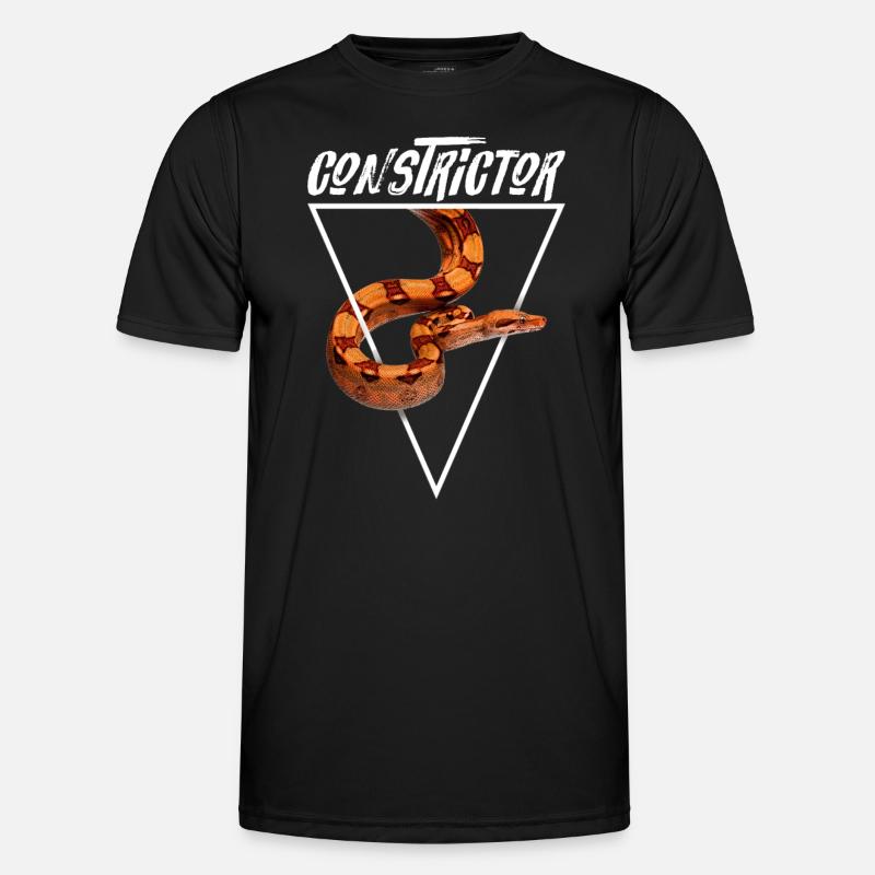 Boa Constrictor Geometrisch - Männer Funktions-T-Shirt - Schwarz