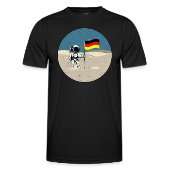 Deutsche Mondlandung Deutscher Astronaut Mond - Männer Funktions-T-Shirt - Schwarz - Vorne - AI Model Male 178 dark (178cm)