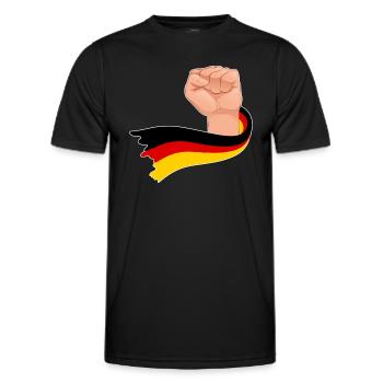 German Hero German Flag Fist Germany - Men's Functional T-Shirt - black - Front - AI Model Male 178 dark (178cm)