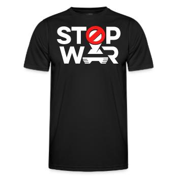 Arrêtez la guerre - T-shirt sport Homme - noir - Devant - AI Model Male 178 dark (178cm)