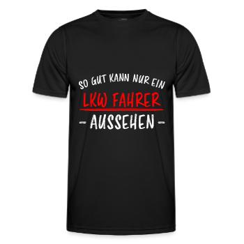 LKW Fahrer Lustige Spruch Lastkraftwagen Geschenk - Männer Funktions-T-Shirt - Schwarz - Vorne - AI Model Male 178 dark (178cm)