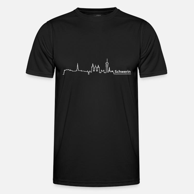 schwerin skyline - Men's Functional T-Shirt - black