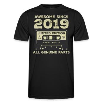 2019 Birthday Born in 2019 Vintage Retro - Men's Functional T-Shirt - black - Front - AI Model Male 178 dark (178cm)