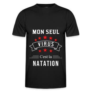 natation virus - T-shirt sport Homme - noir - Devant - AI Model Male 178 dark (178cm)