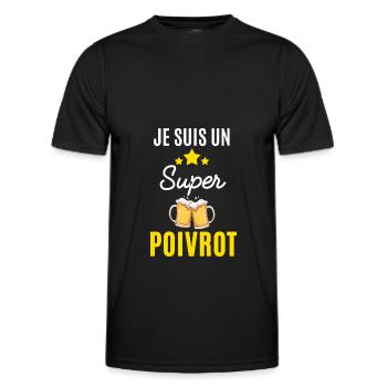 je suis un super Poivrot - T-shirt sport Homme - noir - Devant - AI Model Male 178 dark (178cm)
