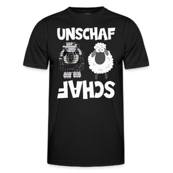 Schaf Unschaf Wortwitz, Schafe - Männer Funktions-T-Shirt - Schwarz - Vorne - AI Model Male 178 dark (178cm)