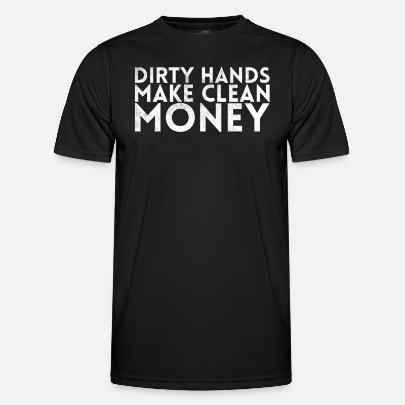 Beskidte hænder gør rene penge design til - Funktionsshirt til herrer - sort