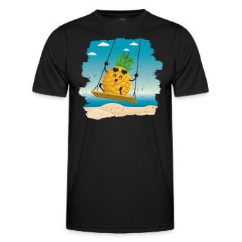 Ananas-schaukel-design Für Strandliebhaber Ananas - Männer Funktions-T-Shirt - Schwarz - Vorne - AI Model Male 178 dark (178cm)