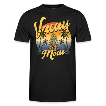 Vacay-modus-ananas-kiefern-entwurf Für Strand - Männer Funktions-T-Shirt - Schwarz - Vorne - AI Model Male 178 dark (178cm)