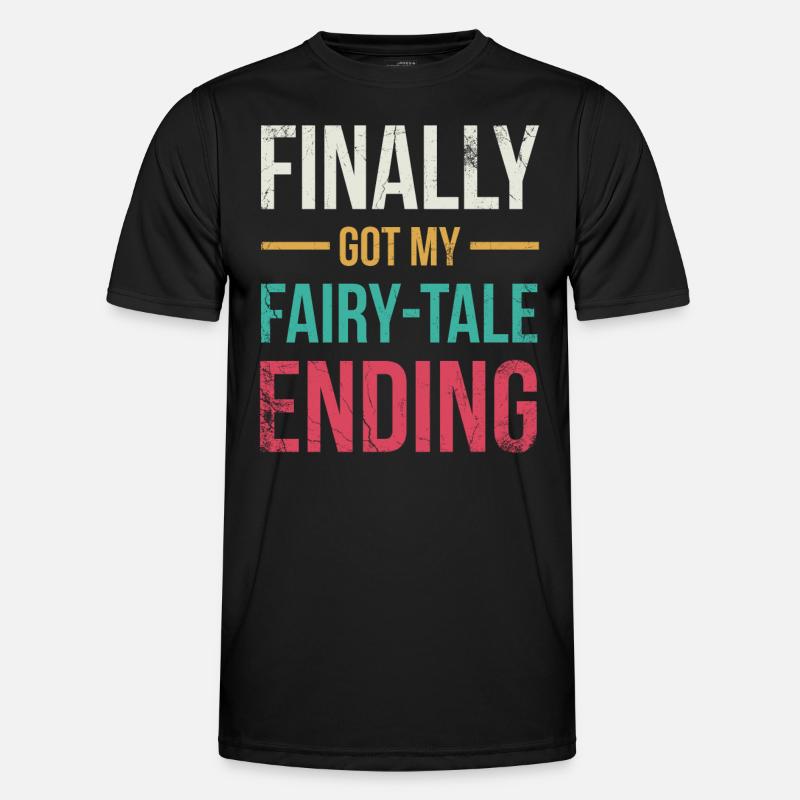 Endlich Mein Märchen-ende-ehe-design - Männer Funktions-T-Shirt - Schwarz