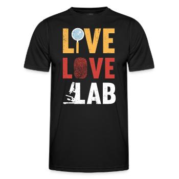 Live Love Lab, Enquêteur - T-shirt sport Homme - noir - Devant - AI Model Male 178 dark (178cm)