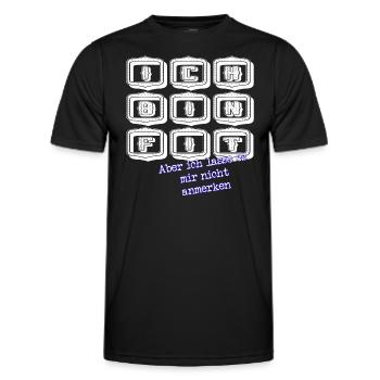 fit aber nicht anmerken weiss - Männer Funktions-T-Shirt - Schwarz - Vorne - AI Model Male 178 dark (178cm)