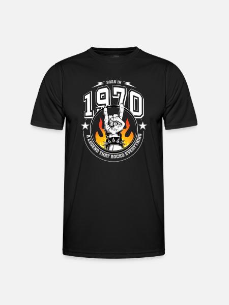 1970's birthday, everything rocks - Men's Functional T-Shirt - black