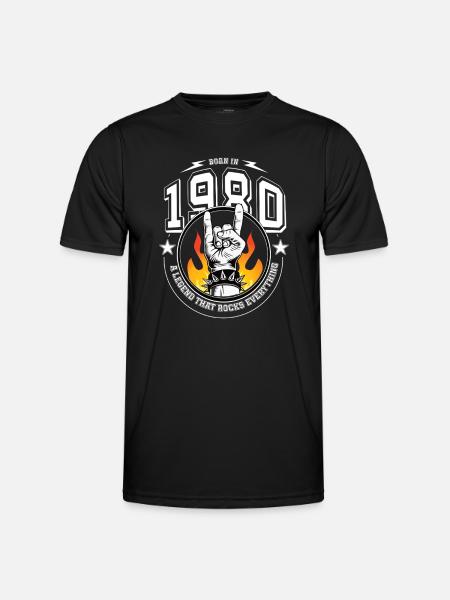 1980's birthday, everything rocks - Men's Functional T-Shirt - black