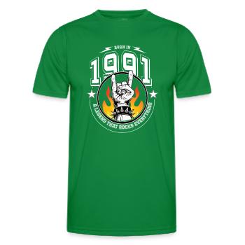 1991 Anniversaire, tout bascule - T-shirt sport Homme - vert - Devant - AI Model Male 178 dark (178cm)
