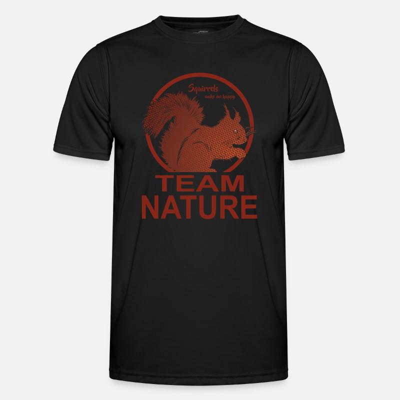 Team Nature, I like squirrels - Men's Functional T-Shirt - black